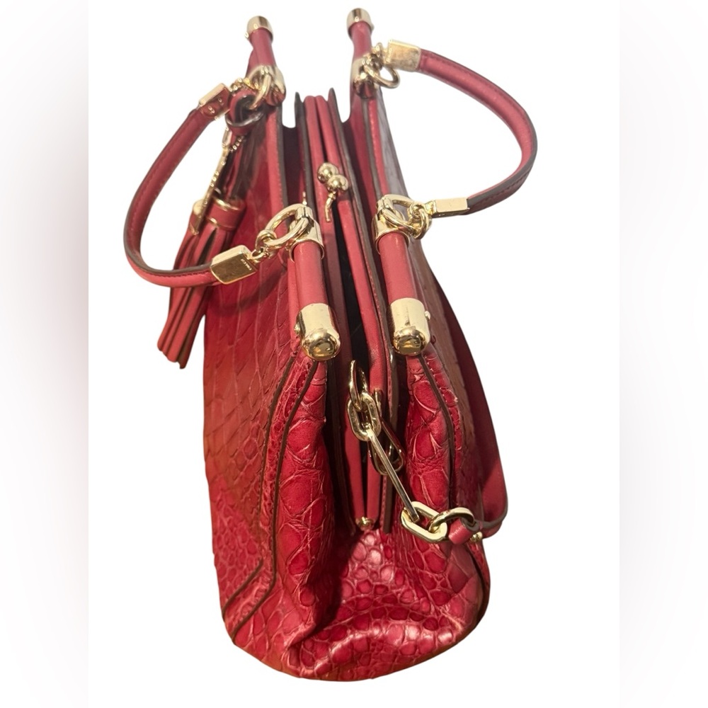 Coach Madison Carrie Croc Classic Embossed Kisslock in Red - Picture 11 of 16